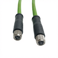 Kabel Ethernet Industri M8 4-Core Tipe-D Terenkodifikasi untuk Penerbangan, Fleksibilitas Tinggi, Konektor Sensor Rantai Tarik, Tahan Air