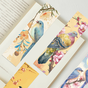 Chine fournisseur fiable forme personnalisée dessin animé moineau pie conception bas quantité minimale de commande haute qualité papier carte Page marqueur oiseau signet - Product Image 1