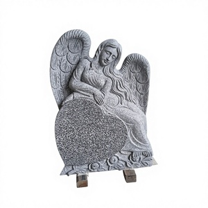 Monument funéraire Angel Headstones, monument commémoratif avec double cœur et ange - Product Image 6