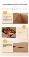 Contenants alimentaires à emporter de 1400 ml, boîtes à emporter en kraft brun, résistantes aux fuites et à la graisse, pour la restauration