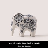 Figurine d'éléphant en céramique de porcelaine bleue et blanche, artisanat de style chinois, décoration moderne pour la maison, ornement artistique