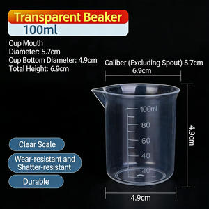 Lab Grade <strong>Plastic</strong> <strong>Measuring</strong> <strong>Beaker</strong> with Scale - 100mL Shatterproof Laboratory Equipment - Product Image 2