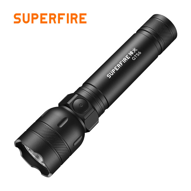 Portable IP44 Waterproof USB Rechargeable LED Flashlight Aluminum Alloy Body 6000K Daylight EDC Camping Spot Beam SOS Mode