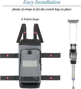 Free sample promotionLightweight Crutch Hanging Pouch Broken Leg <b>Medical</b> Storage Tote Forearm Crutch <b>Bag</b> Adult Youth Walking - Product Image 4