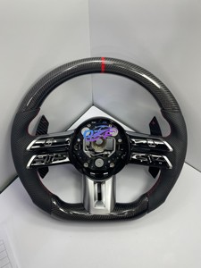 Volant en cuir semi-perforé en fibre de carbone mate pour <span class=keywords><strong>Mercedes</strong></span>-Benz W205 <span class=keywords><strong>CLA</strong></span> X118 W212 W213 CLS C257 W221 W222 GLS X167 - Product Image 6