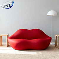 Fauteuils et canapés modernes en fibre de verre, durables et au design créatif sur le thème des lèvres, pour hôtels, centres commerciaux, bureaux, écoles, hôpitaux et usage extérieur