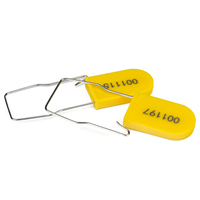 100 cadenas en plastique numérotés, scellés de sécurité, cadenas en plastique pour compteurs électriques, scellés jetables anti-effraction, jaunes