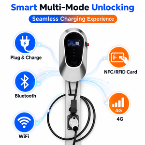Nouvelle borne de recharge pour véhicules électriques 22 kW Type 2, triphasée 32A, station de recharge intelligente pour la maison avec application Tuya, carte RFID, IP66, montage mural, recharge AC - Product Image 2