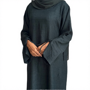 Robes élégantes pour femmes, nouvelles robes modestes pour l'Aïd, respirantes, abaya fermée, nœuds papillon, manches longues, poignets pour le printemps, l'été, l'automne, islamique - Product Image 4