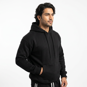 Nouvel arrivage : Sweat à capuche athlétique épais pour homme, multicolore, idéal pour l'entraînement hivernal, la gym et la course à pied, avec col à cordon. - Product Image 1