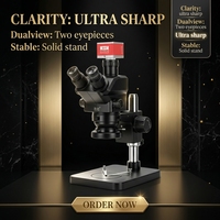 Microscope stéréoscopique trinoculaire SZM7060 à base compacte sans caméra 3.5X-120X WF10X WF20X 172mm pour l'étude des spécimens minéraux