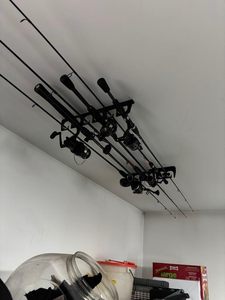 Supports de canne à pêche <span class=keywords><strong>en</strong></span> acier mur ou plafond canne à pêche/support de poteau crochet de stockage cannes à pêche fixées au mur - Product Image 4