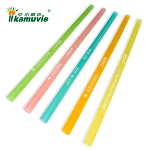 Kamuvie Grade A Laser Marking Rice straws Gift Wedding Birthday Company logo Holiday Edible Pasta Compostable Pasta Straws
