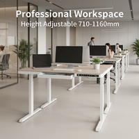Bureau électrique réglable en hauteur AOR en acier inoxydable, design moderne, avec gestion des câbles intégrée, table d'ordinateur de bureau, vente directe usine