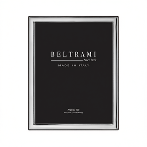 Beltrami Silver Plated Wood Structure Embossing <b>Printing</b> Photo <b>Frame</b> Rectangle Argento 999 Made in Italy - Product Image 2