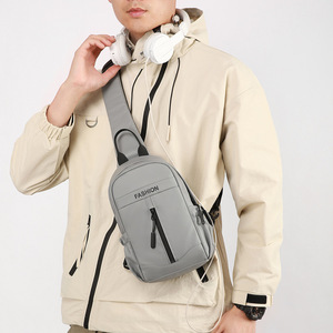 Fashion Men's Chest Bag Gray Black Portable Breathable Everyday Commute Crossbody Bag Summer 2026 - Product Image 3