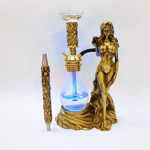 2023新设计奢华高品质水烟水烟带发光二极管女神水烟 - Product Image 3