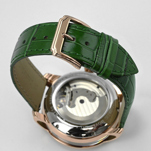 Montre mécanique automatique de luxe pour homme avec logo personnalisé, cadran squelette de style chinois gravé en 3D, bracelet en cuir premium - Product Image 5