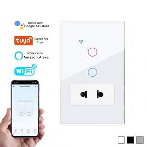 Interrupteur mural intelligent 1 voie 1 gang Wi-Fi avec ports USB et Type-C, commande vocale, design minimaliste, matériau PC, blanc, 10A 240V - Product Image 6