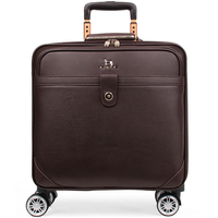 Valise de voyage en cuir véritable pour affaires, avec serrure, bagage à main, pour homme et femme, roulettes multidirectionnelles