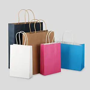 उपहार रैप 10 पीसी क्राफ्ट पेपर बैग नीले/गुलाबी पास्ता शादी उपहार ऐक्रेलिक काले बैग इत्र तेल उपहार बैग