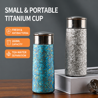 Tasse à thé en titane pur avec logo personnalisé, tasse de voyage portable avec infuseur à thé, cadeau d'entreprise haut de gamme, vente en gros