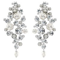 Pendientes de Mujer Elegantes con Circonitas, Estilo Clásico Vintage de Lujo, Cómodos de Usar para Todos los Eventos Importantes