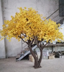Árbol de <span class=keywords><strong>Ginkgo</strong></span> Artificial de Colores Otoñales, Adornos de Jardín, Plástico Sintético de Alta Calidad, Ecológico, para Decoración de Hoteles y Paisajismo - Product Image 4