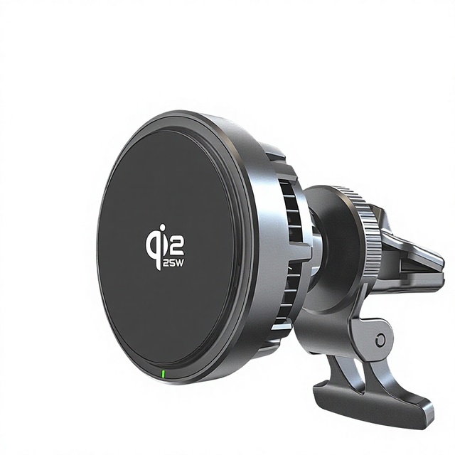 QI22 KC-Certified 25W Magnetic Wireless Charger Bed Use for Car Phone Holder with Fast Charging