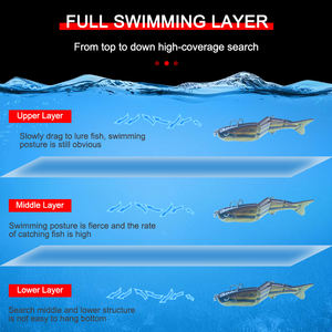 Stock de leurres <span class=keywords><strong>Banshee</strong></span> Offre Spéciale Multi 4 Segments articulés appât de natation brillant yeux 3D natation fluide glissement ABS leurre de pêche <span class=keywords><strong>en</strong></span> plastique - Product Image 3