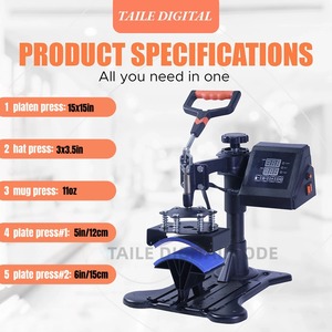 Máy ép nhiệt 5 trong 1 Máy ép nhiệt 38x38cm 15x15inch máy thăng hoa mulitifuctional cho áo thun cốc Mũ Tấm chuyển - Product Image 5