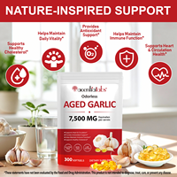 Acentiallabs Complément alimentaire en gélules molles à l'extrait d'ail vieilli naturel sans gluten, sans odeur, pour le soutien immunitaire et le bien-être général
