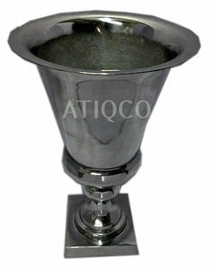 Vase à fleurs en métal aluminium au design moderne, dernière décoration d'intérieur avec placage nickel brut pour utilisation sur table |   Jardinières uniques - Product Image 5