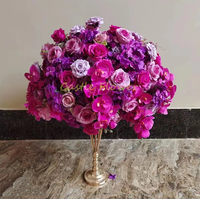 FB034 Großhandel Hochzeit Seiden-Rotrosen Blumen-Tischdekoration Künstlicher Großer Blumenball für Event- und Party-Dekoration