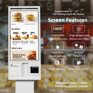 Suitable for Hotel Restaurant 32'' Wall Mount Atm Payment Kiosk Lcd Monitor <b>With</b> <b>Printer</b> <b>Scanner</b> and Camera - Product Image 3