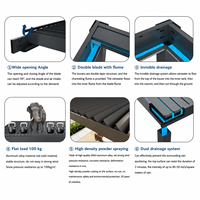 Robuste Motorisierte Aluminium-Pergola Wasserdichtes Bioklimatisches Lamellendach Pavillon Outdoor-Pergola für Gewerbliche Nutzung