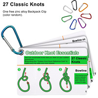7PCS/SET Cartes d'entraînement aux nœuds d'extérieur : Guide des 27 nœuds classiques