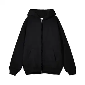 fleece zip up good quality mens winter hoodies cotton black heavy weight logo oversized blank manufacturer mens custom zip up ho