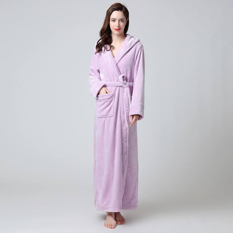 Women's Hooded Nightgown Thickened Long Hotel Yukata Warm