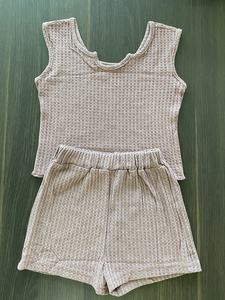 Vêtements pour bébé fille 2022, ensemble de vêtements pour fillettes, ensemble d'été avec débardeur et short en tricot, logo personnalisé, ensemble de shorts pour enfants, filles - Product Image 5