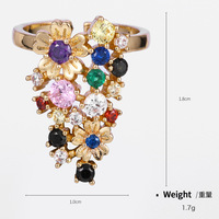Nouvelle arrivée 18k plaqué or charme clou anneau personnalisé laiton zircon papillon anneau pour les femmes