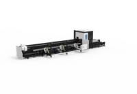 Machine de découpe laser à fibre automatique à deux mandrins 6024 avec support de repose-tube stable pour tubes/tuyaux métalliques