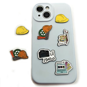 Moule gratuit Souvenirs Travail <span class=keywords><strong>social</strong></span> Travail Épingles en émail Broche Aimant en métal Badge Autocollant pour téléphone portable - Product Image 1
