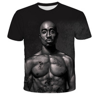 Kustom 2PAC 3d Dicetak T-shirt Vintage Grafis Seluruh Cetak TEE Kasual Kebesaran T Shirt Untuk Hitam Sejarah Bulan