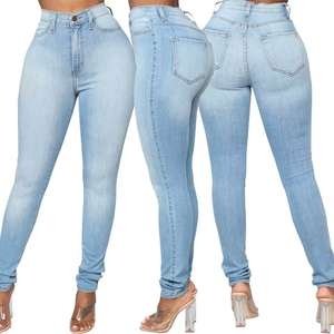 Jean skinny tendance pour <span class=keywords><strong>femme</strong></span>, taille haute, multicolore, en denim extensible et respirant, idéal pour l'été, le quotidien, le travail, le shopping et les week-ends - Product Image 2