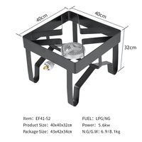 Réchaud à gaz portable d'extérieur à brûleur unique au propane, cuisinière carrée pour le camping, cuisinière de patio