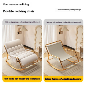 Poltrona a Dondolo Moderna e Confortevole per Adulti con Funzioni di Massaggio e Riposo, per Soggiorno, Camera da Letto, Sala da Pranzo e Uso Domestico - Product Image 4