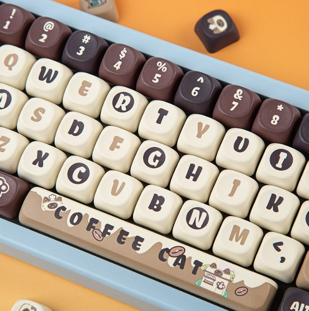 Cat Caf Five-Sided Sublimated PBT Keycaps-Cute Design DIY Customization Blister Packaging Made in China