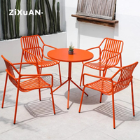 Ensemble table et chaises de luxe en rotin pour terrasse, patio, bistro, piscine, restaurant, balcon, résistant à l'eau, style nordique