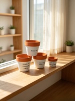 Pot de fleurs en ciment avec rebord en terre cuite, imprimé avec un jeu de mots humoristique, texte amusant, sculpté à la main, pour plantes succulentes, intérieur/extérieur